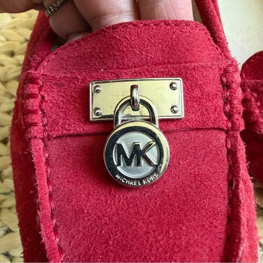 Michael Kors Red Suede Loafers Women’s Size 7